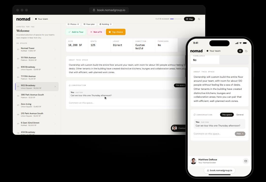 Your broker screen in a Nomad Space Book