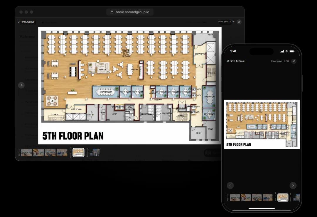 A floor plan in a Nomad Space Book