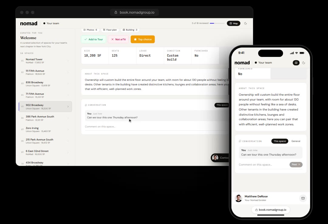 Your broker screen in a Nomad Space Book