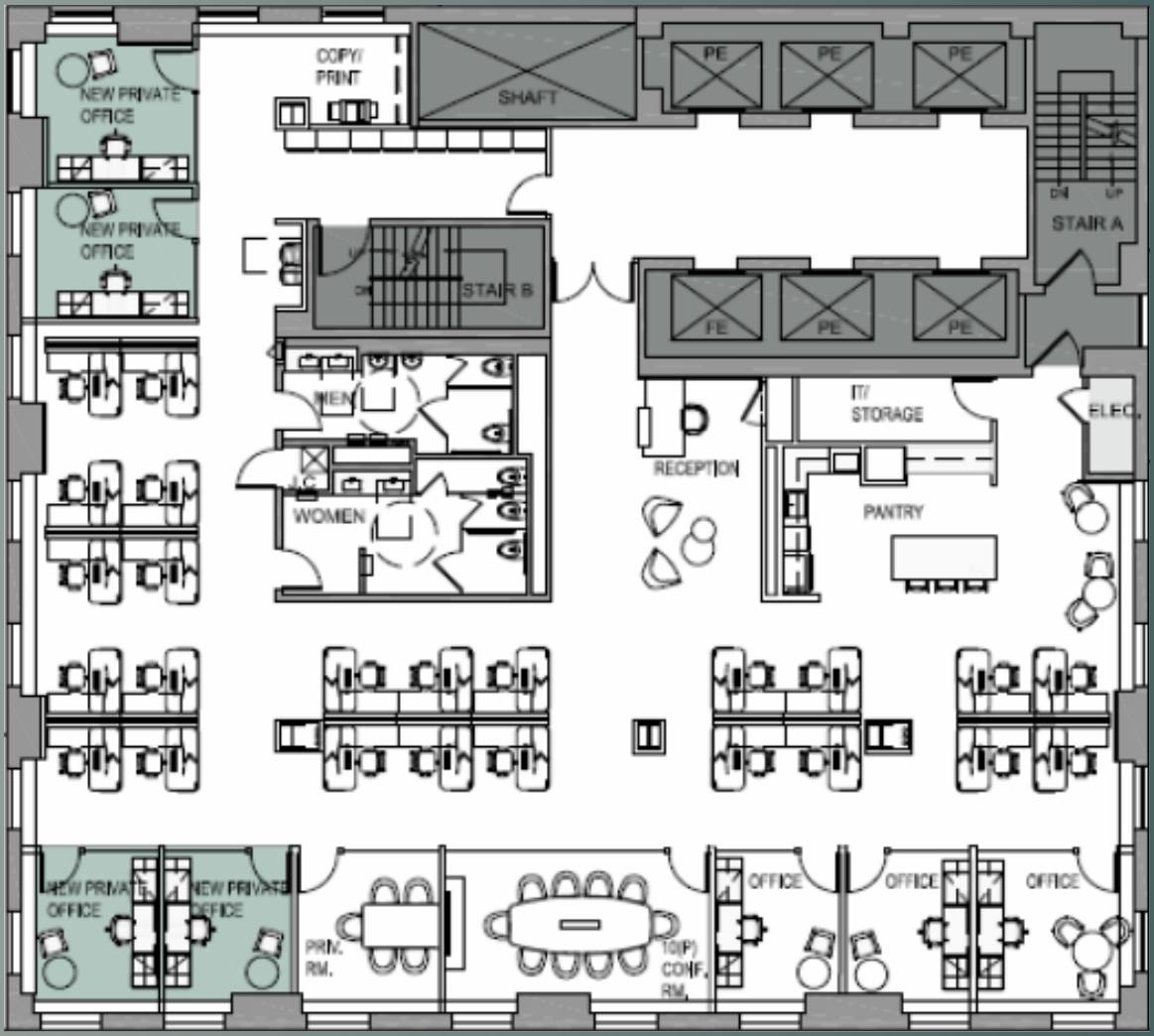 Floorplan of 530 Fifth Avenue, Partial 21st floor