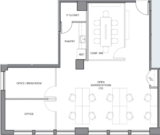 Floorplan of 200 Park Avenue South, Partial 14th floor, Suite 1411