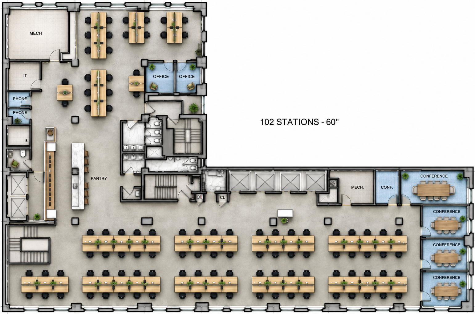 Floorplan of 386 Park Avenue South, Entire 6th floor, Suite 600