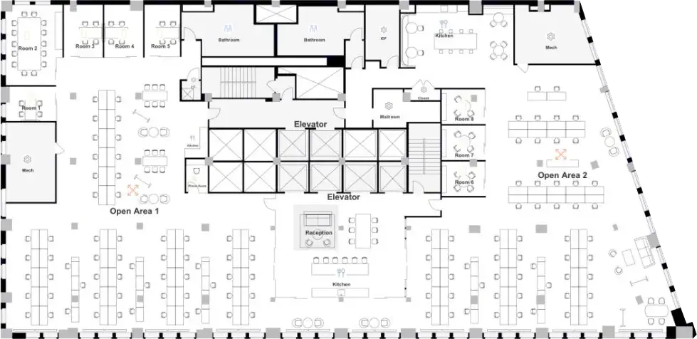 Floorplan of 1375 Broadway, Entire 21st floor